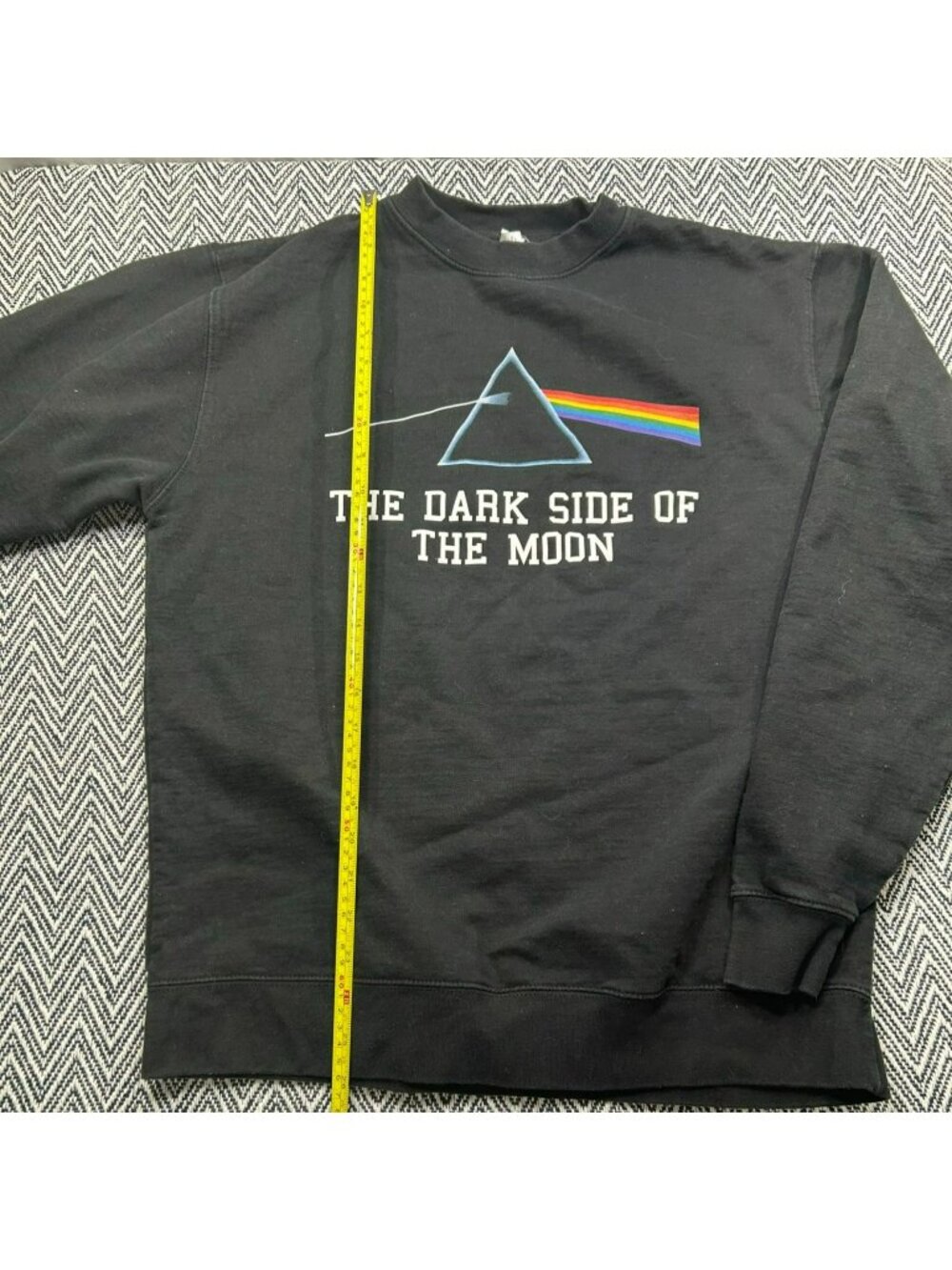 Pink Floyd Mens Crewneck Sweatshirt Black Large Cotton 50th Anniversary Graphic